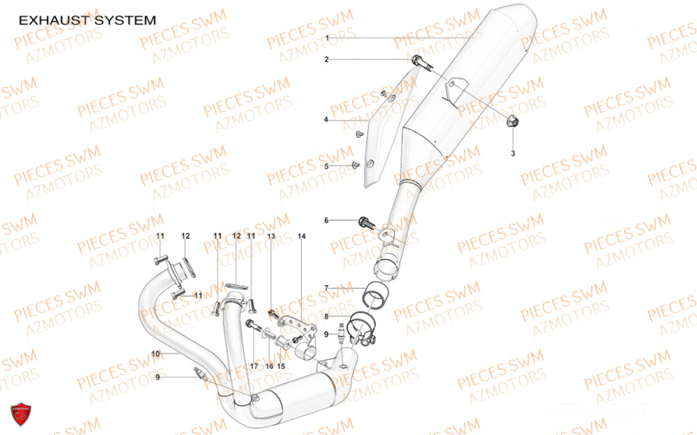 Echappement  Pieces SWM Origine HOKU 400 EURO 5