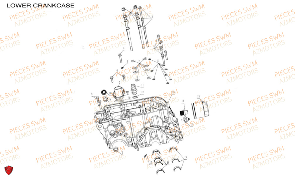 Filtre A Huile  Pieces SWM Origine HOKU 400 EURO 5