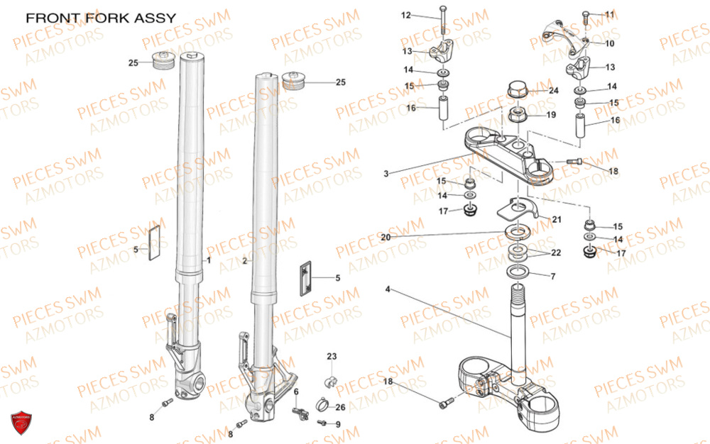 Fourche  Pieces SWM Origine HOKU 400 EURO 5