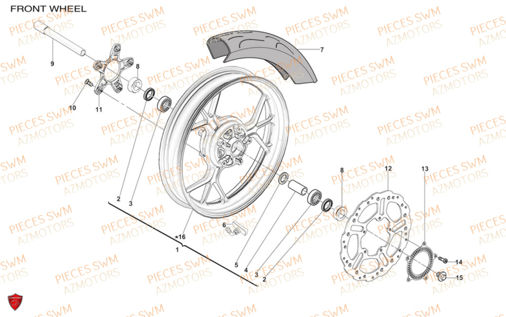 Roue Avant  Pieces SWM Origine HOKU 400 EURO 5