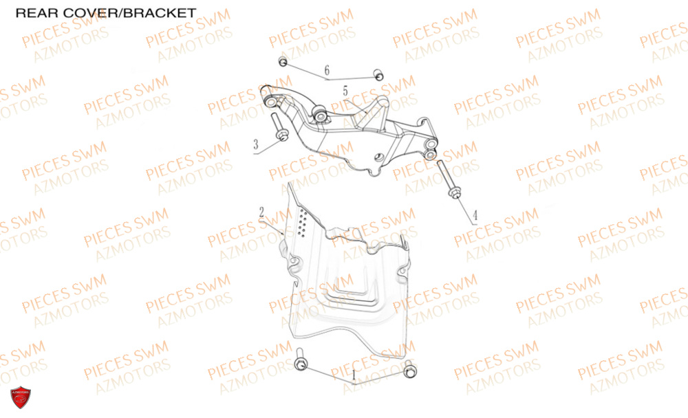 Support Arriere  Pieces SWM Origine HOKU 400 EURO 5