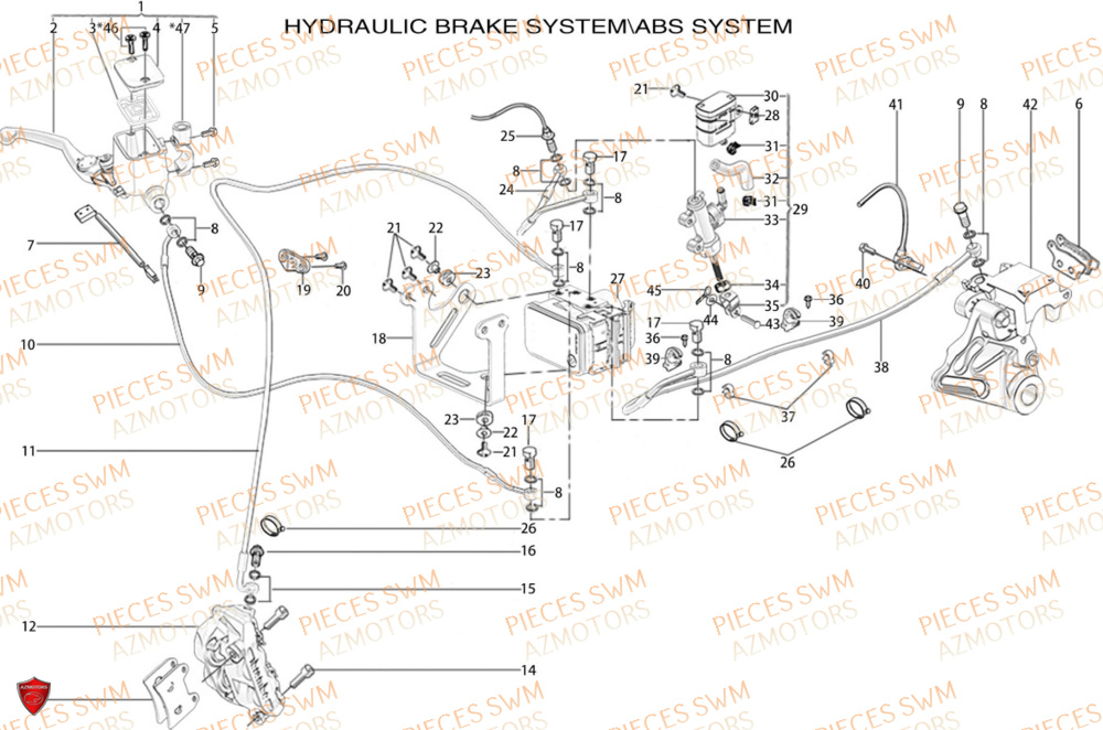 Systeme De Freins  Pieces SWM Origine HOKU 400 EURO 5