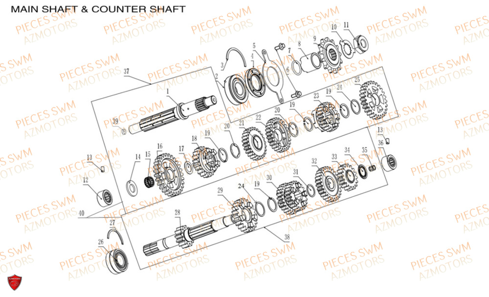 Transmission  Pieces SWM Origine HOKU 400 EURO 5