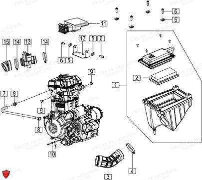 Boite A Air Et Ecu FB MONDIAL Pieces HPS 125 UBBIALI E5 FB Mondial Origine