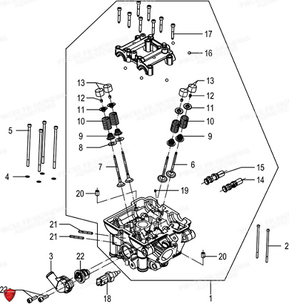 Culasse FB MONDIAL Pieces HPS 125 UBBIALI E5 FB Mondial Origine