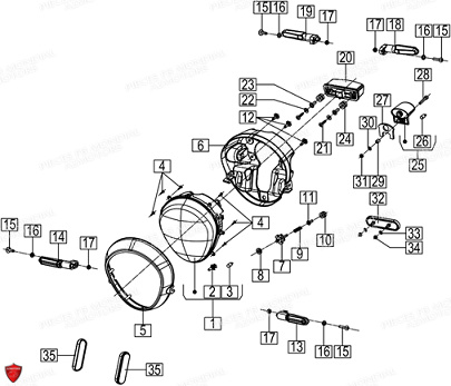 Eclairage FB MONDIAL Pieces HPS 125 UBBIALI E5 FB Mondial Origine