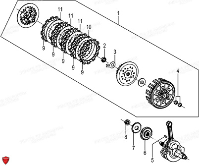 Embrayage FB MONDIAL Pieces HPS 125 UBBIALI E5 FB Mondial Origine