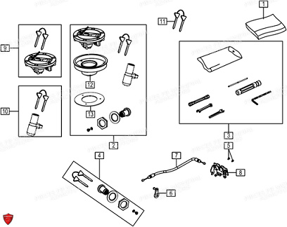 Kit Barillets FB MONDIAL Pieces HPS 125 UBBIALI E5 FB Mondial Origine