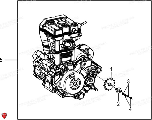 Moteur Pignon Sortie Boite FB MONDIAL Pieces HPS 125 UBBIALI E5 FB Mondial Origine