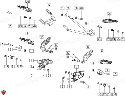 Repose Pied FB MONDIAL Pieces HPS 125 UBBIALI E5 FB Mondial Origine