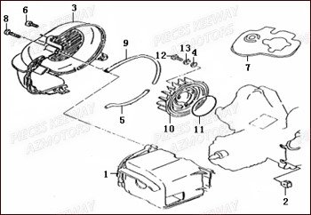 Cache Cylindre KEEWAY Pieces KEEWAY HURRICANE 50 2ST QJ1E40QMB 2007