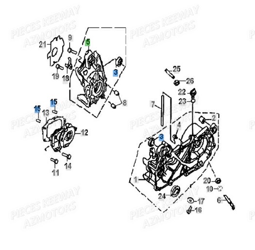 Carter Moteur KEEWAY Pieces KEEWAY HURRICANE 50 2ST QJ1E40QMB 2007