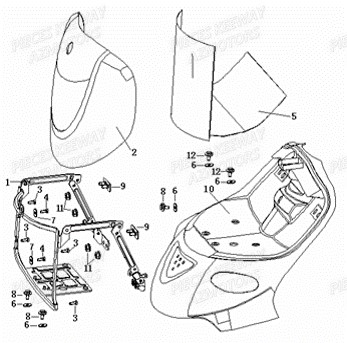 FACE AVANT KEEWAY HURRICANE 50 2T 07