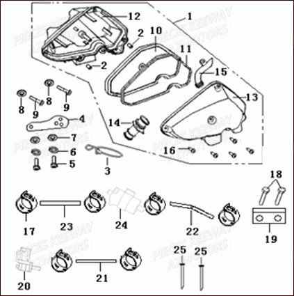 FILTRE A AIR KEEWAY HURRICANE 50 2T 07