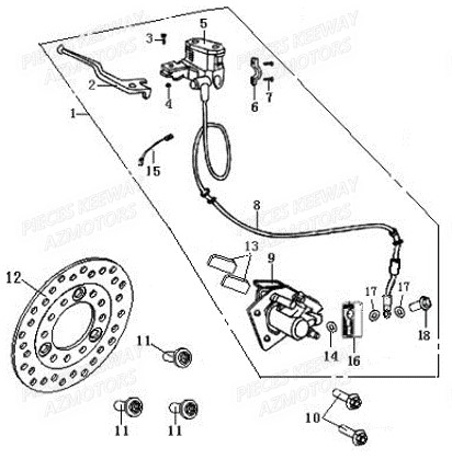 Frein Avant KEEWAY Pieces KEEWAY HURRICANE 50 2ST QJ1E40QMB 2007