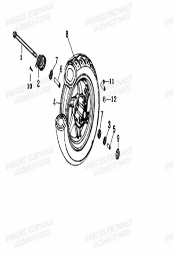 Roue Avant KEEWAY Pieces KEEWAY HURRICANE 50 2ST QJ1E40QMB 2007