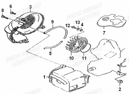 CACHE CYLINDRE KEEWAY HURRICANE 50 2T 09