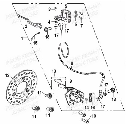 FREIN AVANT ABS KEEWAY HURRICANE 50 2T 09