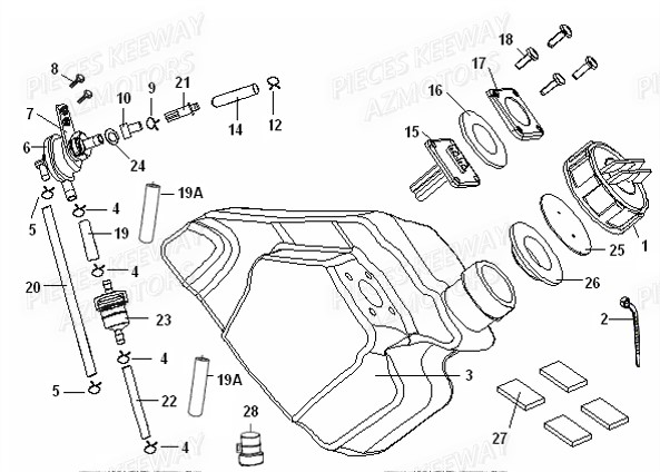 Reservoir KEEWAY Pieces KEEWAY HURRICANE 50 2ST QJ50QT-2 2009