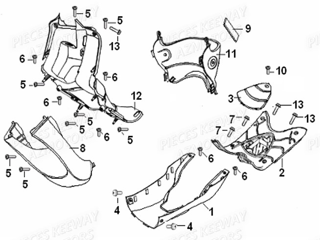 TABLIER KEEWAY HURRICANE 50 2T 09