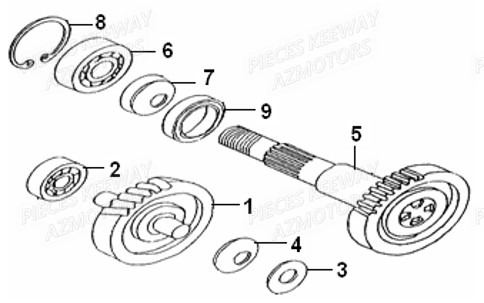 Transmission KEEWAY Pieces KEEWAY HURRICANE 50 2ST QJ50QT-2 2009