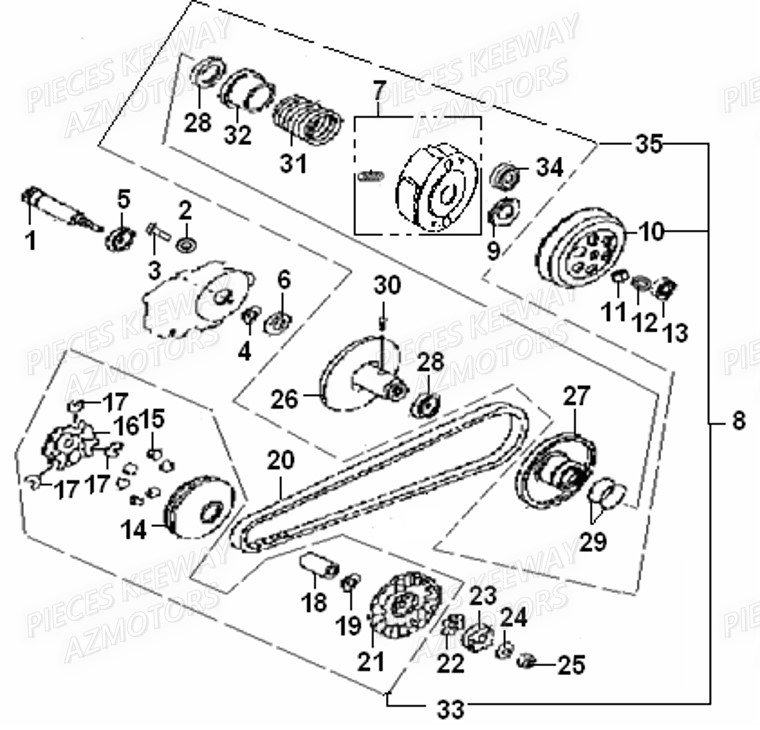 VARIATEUR KEEWAY HURRICANE 50 2T 09