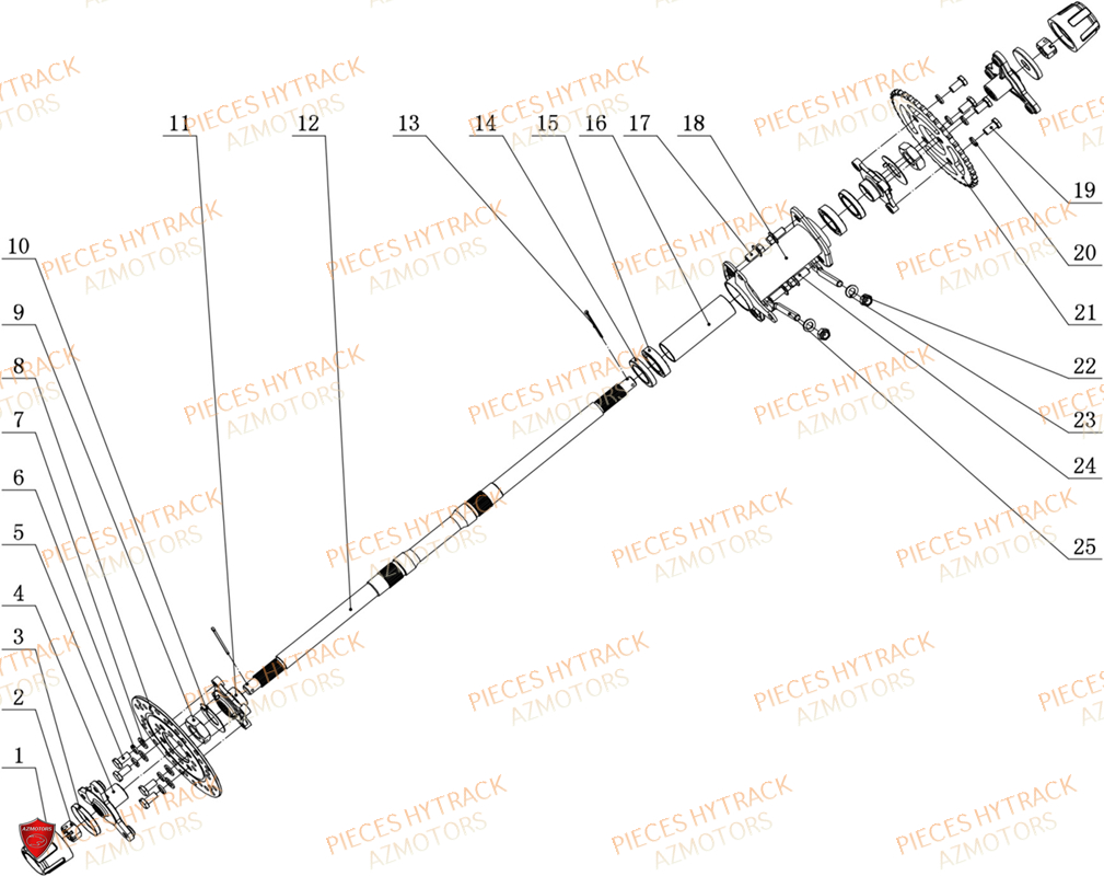 Axe Arriere HYTRACK Pièces quad HY100 EV ELECTRIQUE