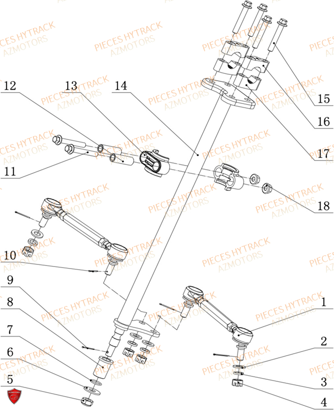 Colonne De Direction HYTRACK Pièces quad HY100 EV ELECTRIQUE