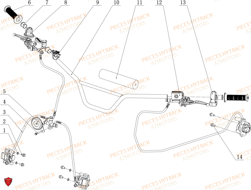 Guidon HYTRACK Pièces quad HY100 EV ELECTRIQUE