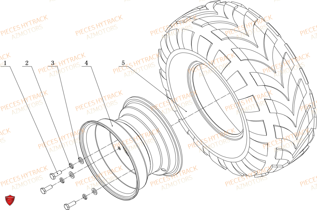 Roues HYTRACK Pièces quad HY100 EV ELECTRIQUE