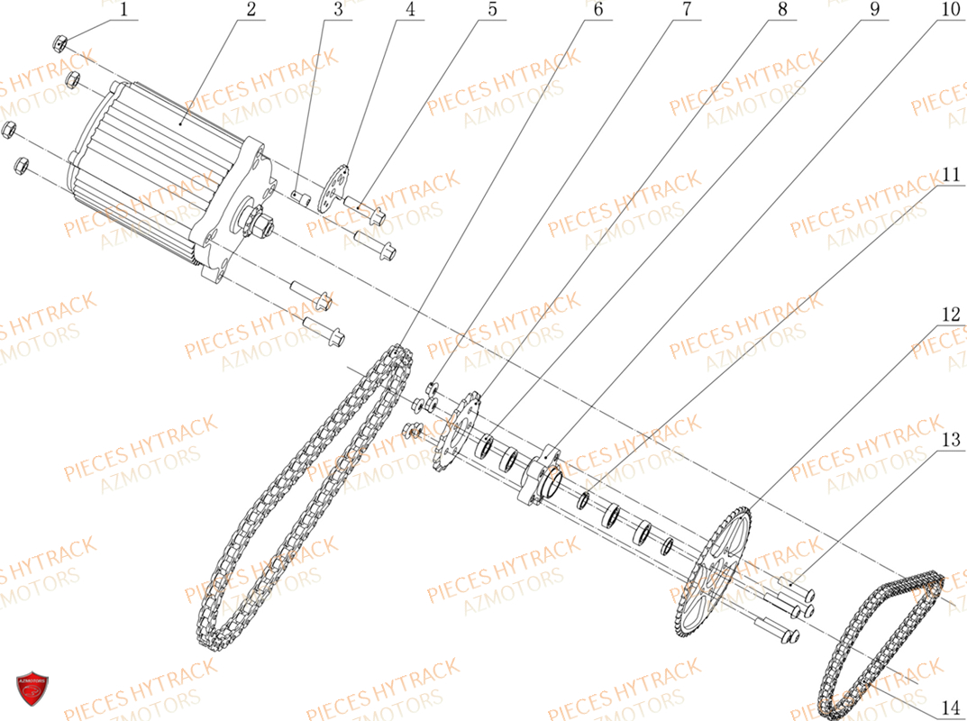 Transmission HYTRACK Pièces quad HY100 EV ELECTRIQUE