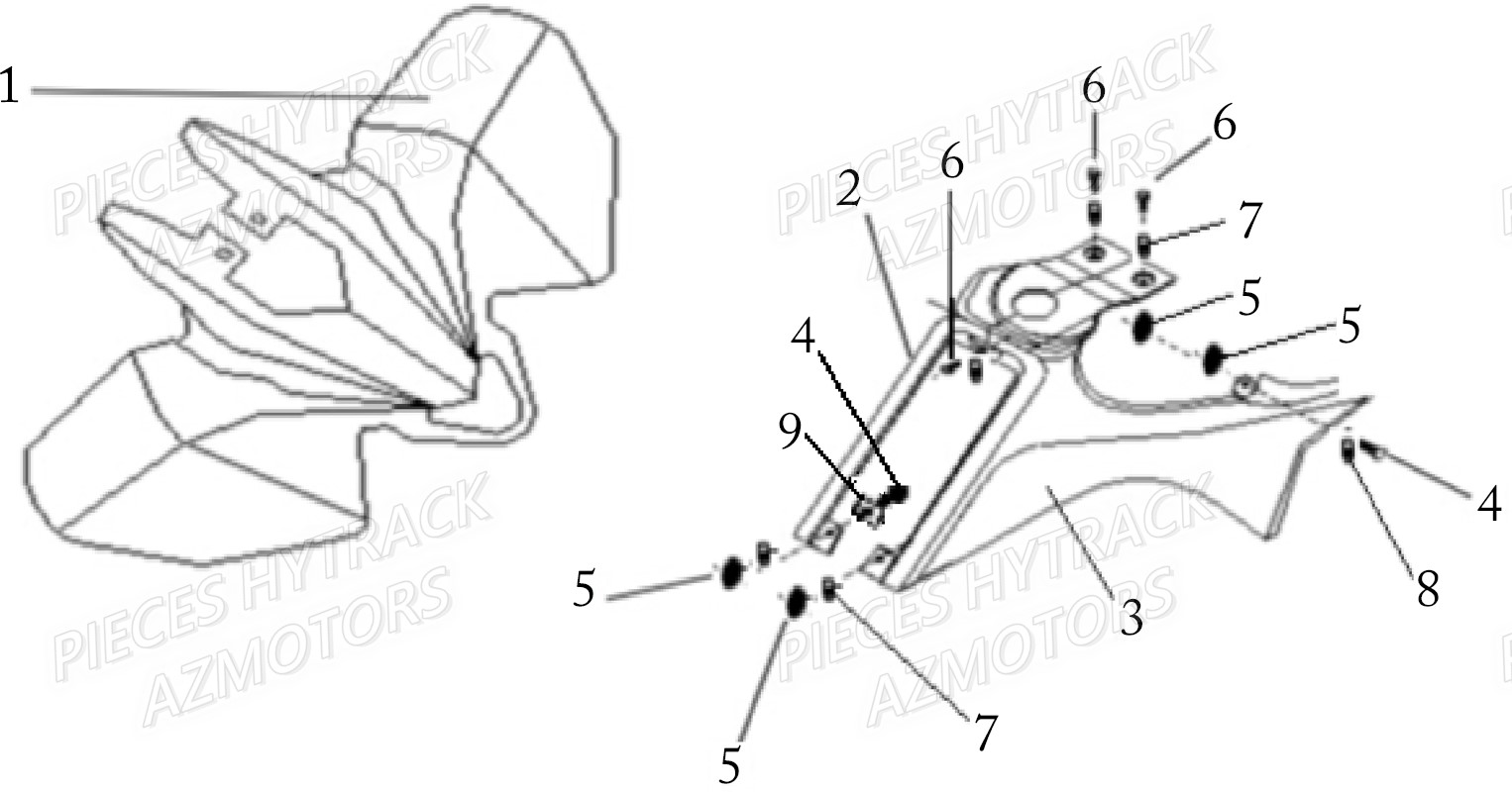 Carrosserie Avant HYTRACK Pieces Quad HY125SX