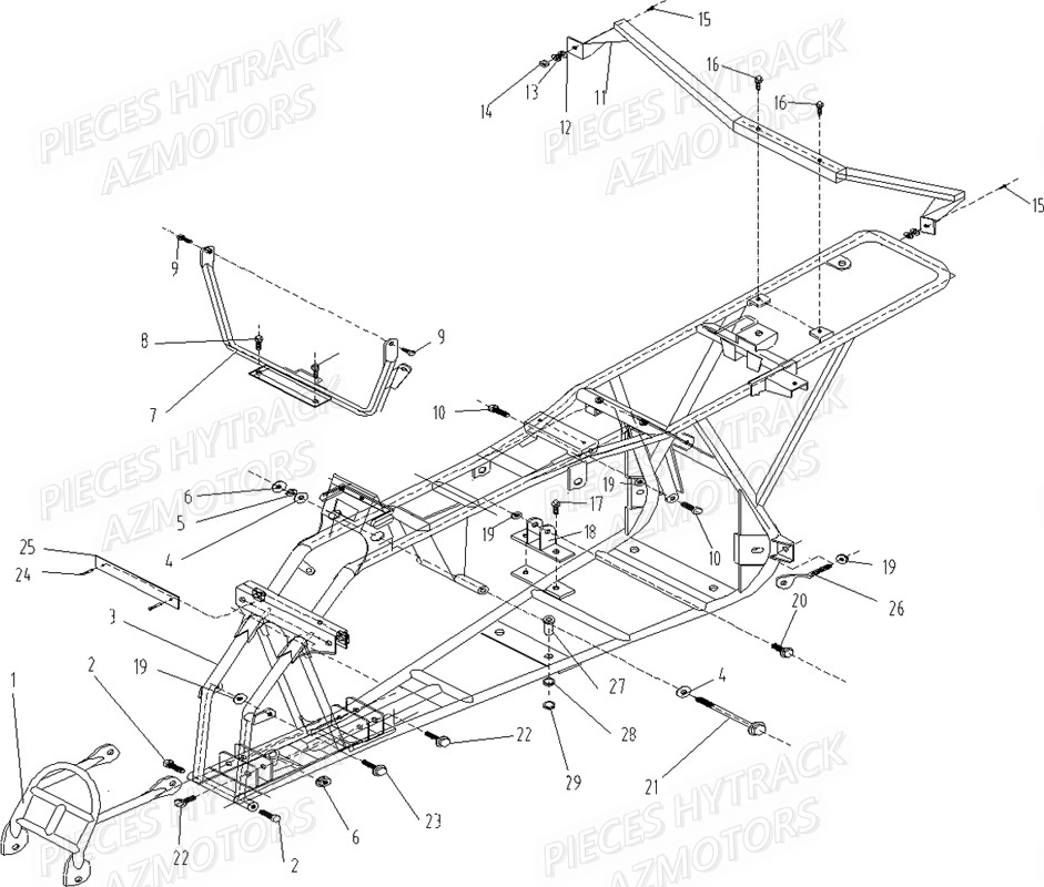 Chassis HYTRACK Pieces Quad HY125SX