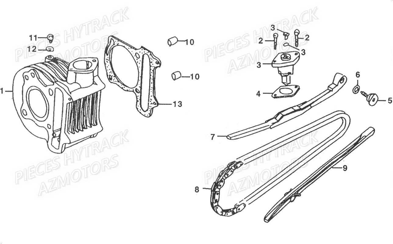 Cylindre HYTRACK Pieces Quad HY125SX
