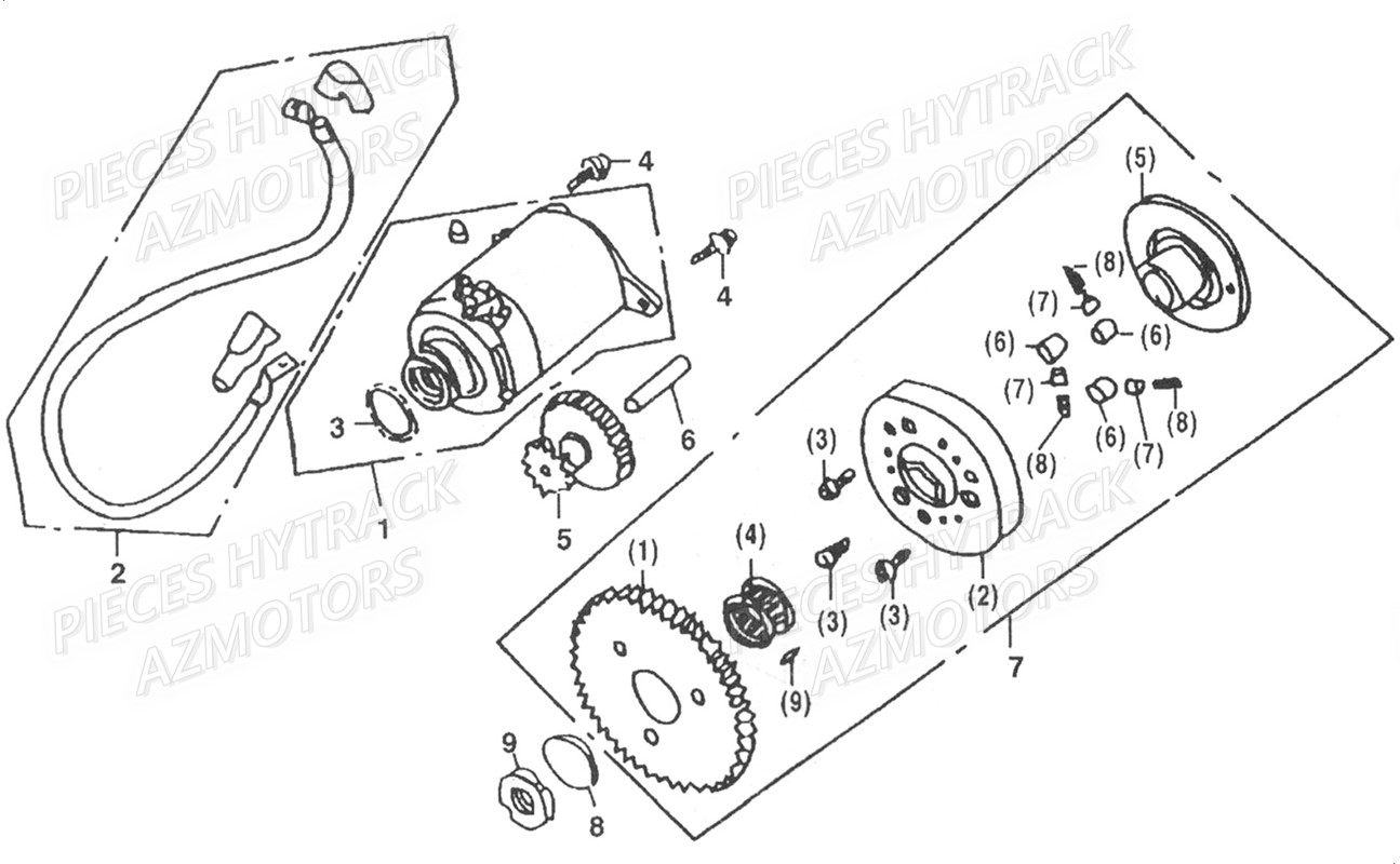 Demarreur HYTRACK Pieces Quad HY125SX