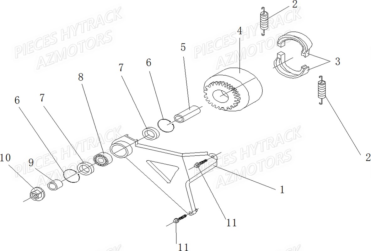 Frein Arriere HYTRACK Pieces Quad HY125SX