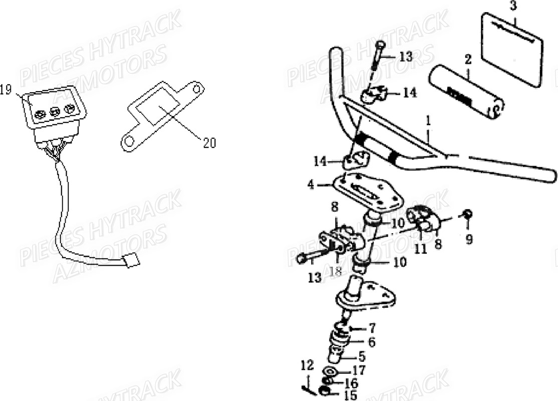 Guidon HYTRACK Pieces Quad HY125SX