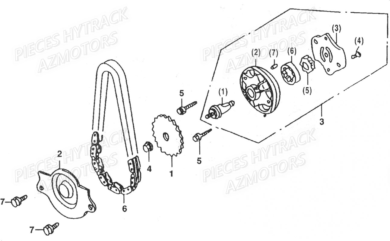 Pompe A Huile HYTRACK Pieces Quad HY125SX