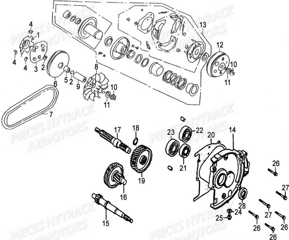 Variateur HYTRACK Pieces Quad HY125SX