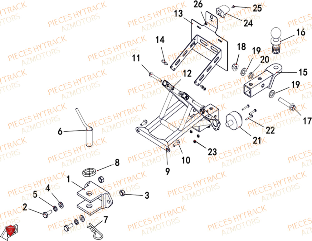 Attelage T3 HYTRACK Pièces Quad HY200ST