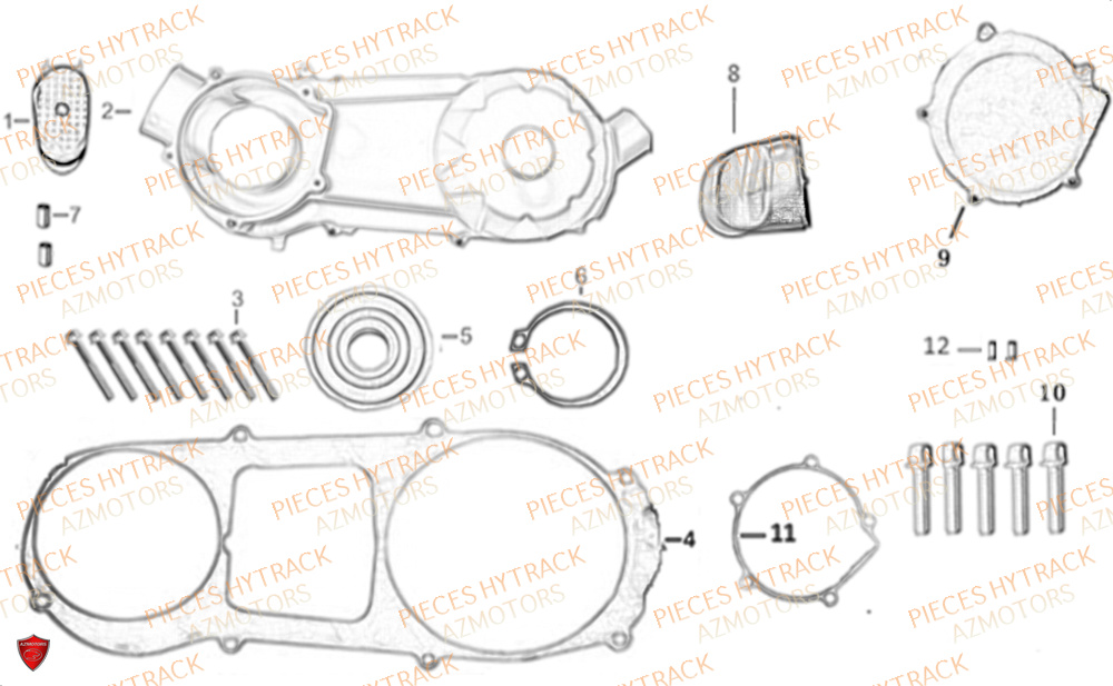 Cache Carter Gauche HYTRACK Pièces Quad HY200ST