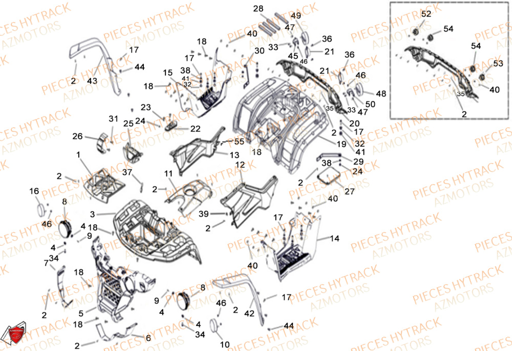 Carrosserie HYTRACK Pièces Quad HY200ST