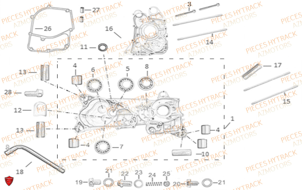 Carters Moteur HYTRACK Pièces Quad HY200ST