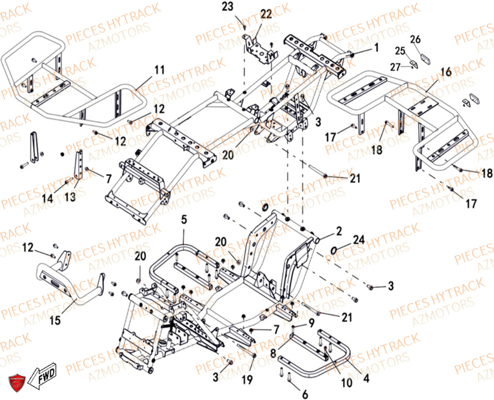 Chassis HYTRACK Pièces Quad HY200ST