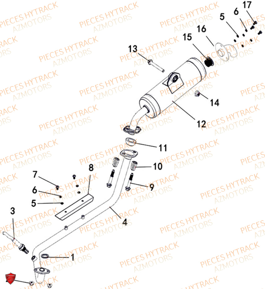 Echappement HYTRACK Pièces Quad HY200ST