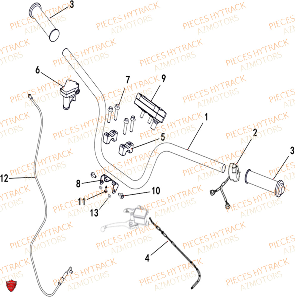 Guidon HYTRACK Pièces Quad HY200ST