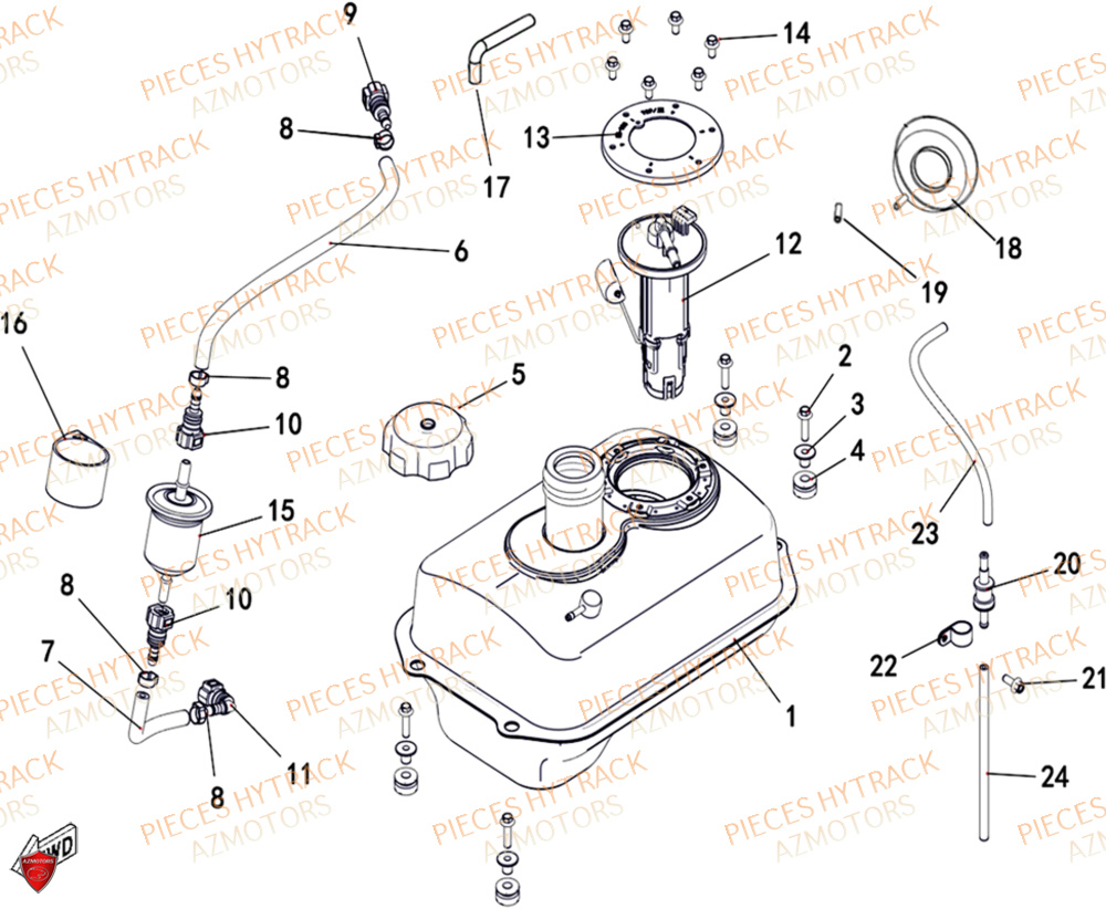 Reservoir HYTRACK Pièces Quad HY200ST