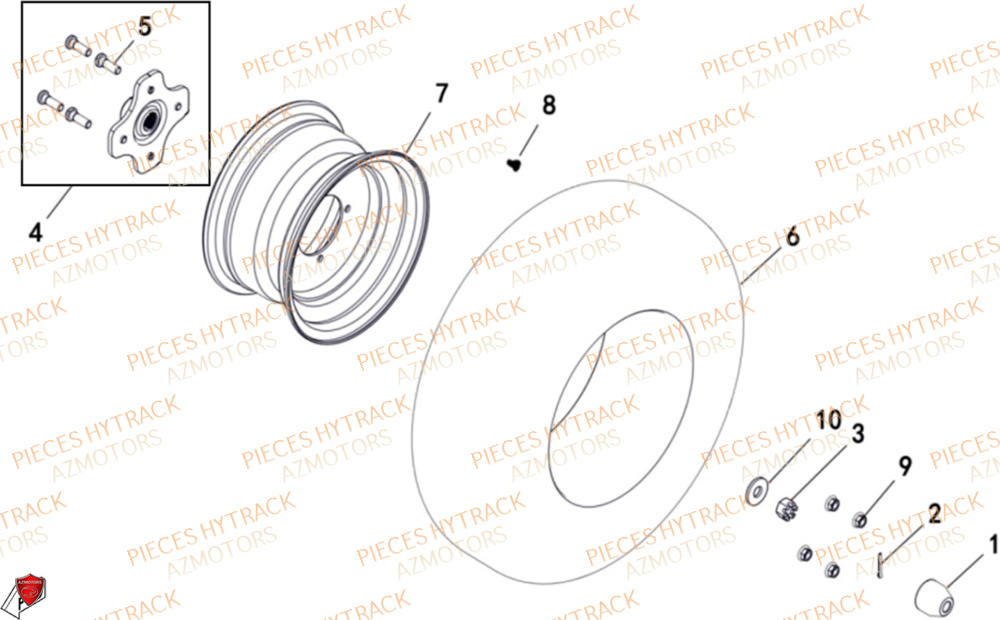 Roues Arriere HYTRACK Pièces Quad HY200ST