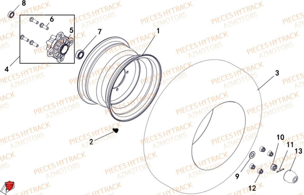 Roues Avant HYTRACK Pièces Quad HY200ST