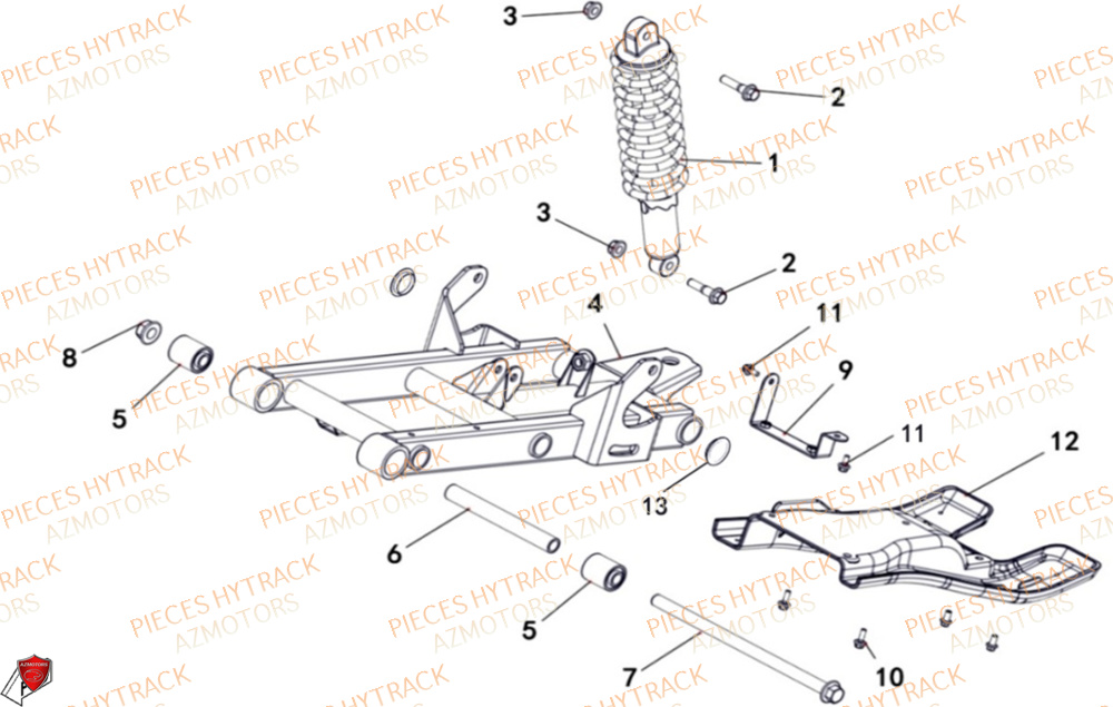 Suspension Arriere HYTRACK Pièces Quad HY200ST